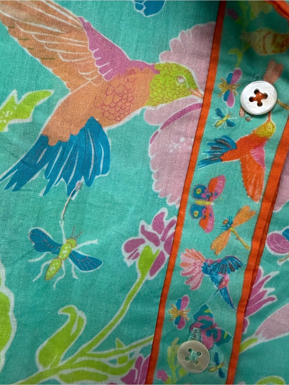 Gretchen Scott Cotton Pulley Dress Birds and Bees Size Medium - Picture 7 of 10